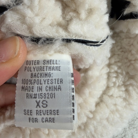 CALI 1850 Los Angeles Black Faux Fur Lined Aviator Vest XS Moto Shearling NWT - Picture 6 of 9